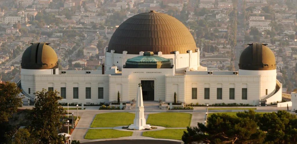 Griffith Observatory seen from the hills above Los Angeles