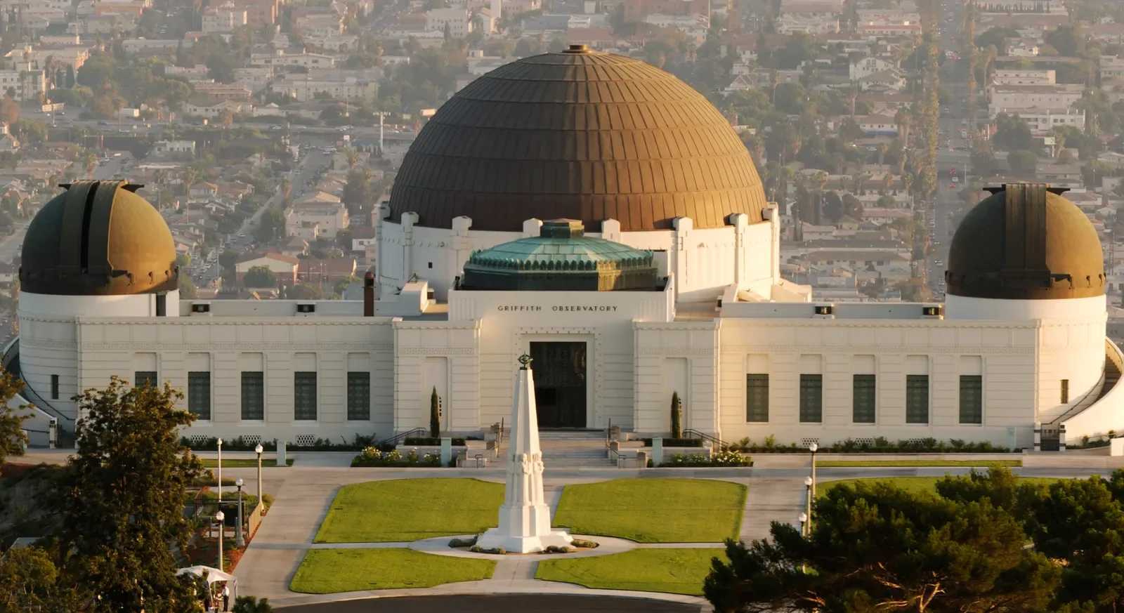 Griffith Observatory seen from the hills above Los Angeles
